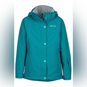 Marmot Girls Teal Nakiska Winter Outerwear Insulated Hooded Jacket Size Large